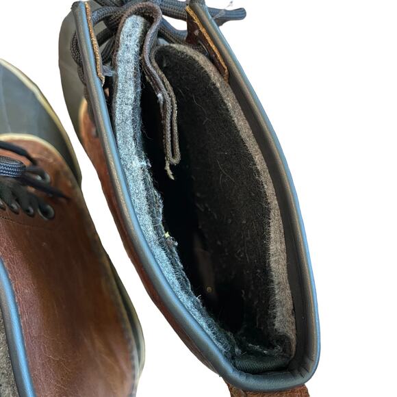 SOREL Premium Leather Winter Insulated Duck Boots Rubber Bottom Men’s Size 9 - Picture 8 of 11